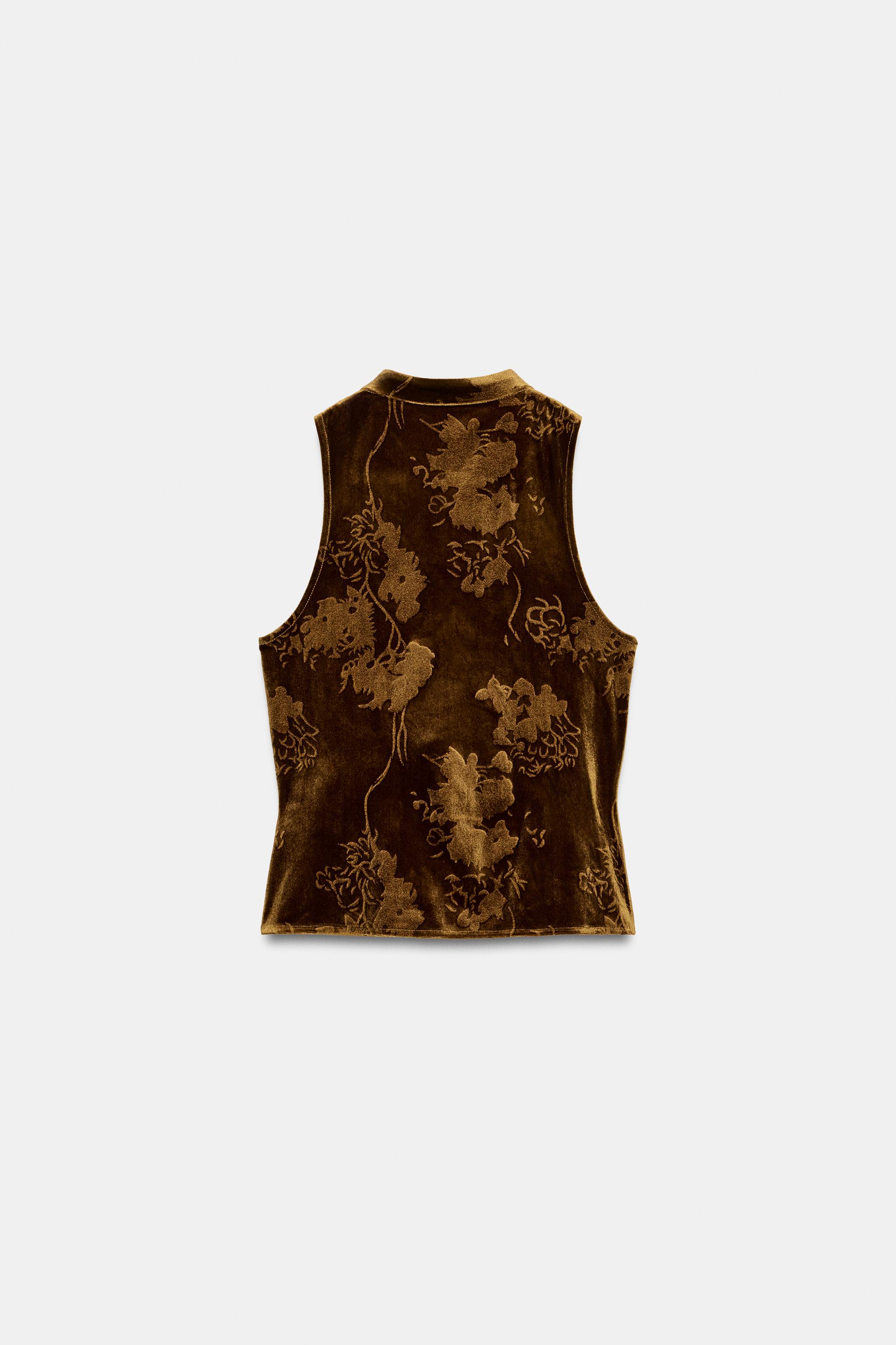 VELVET TIE-FRONT TOP